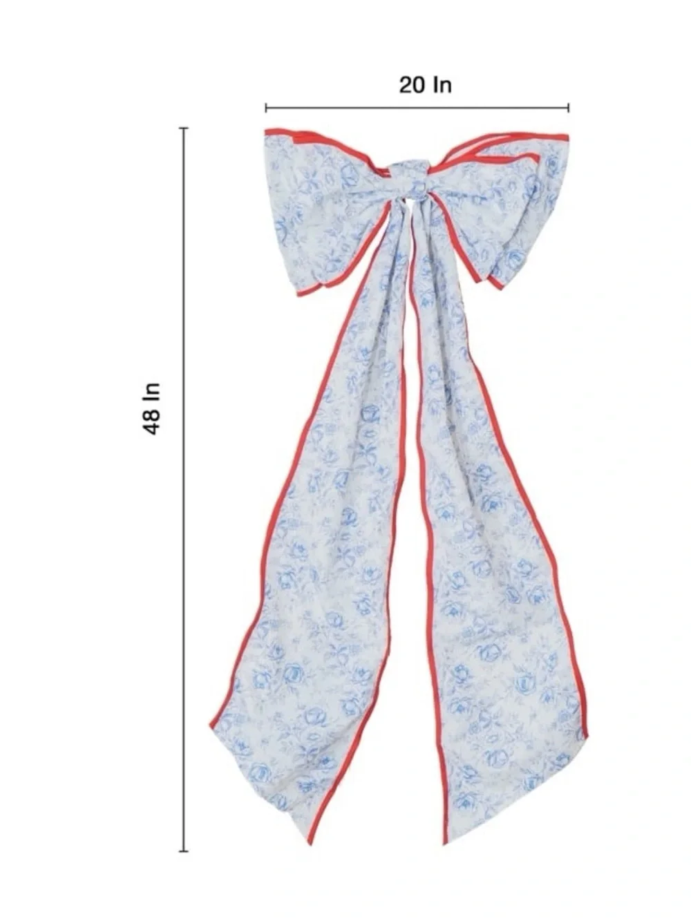 My Texas House Extra Large Floral Decorative Bow, Red and Blue, 48